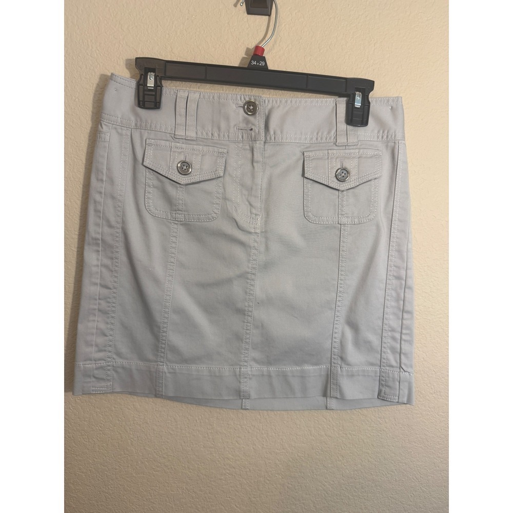 White House Black Market Skirt, Mini, Pockets, Light Gray, Womens Sz 2 - Picture 1 of 4